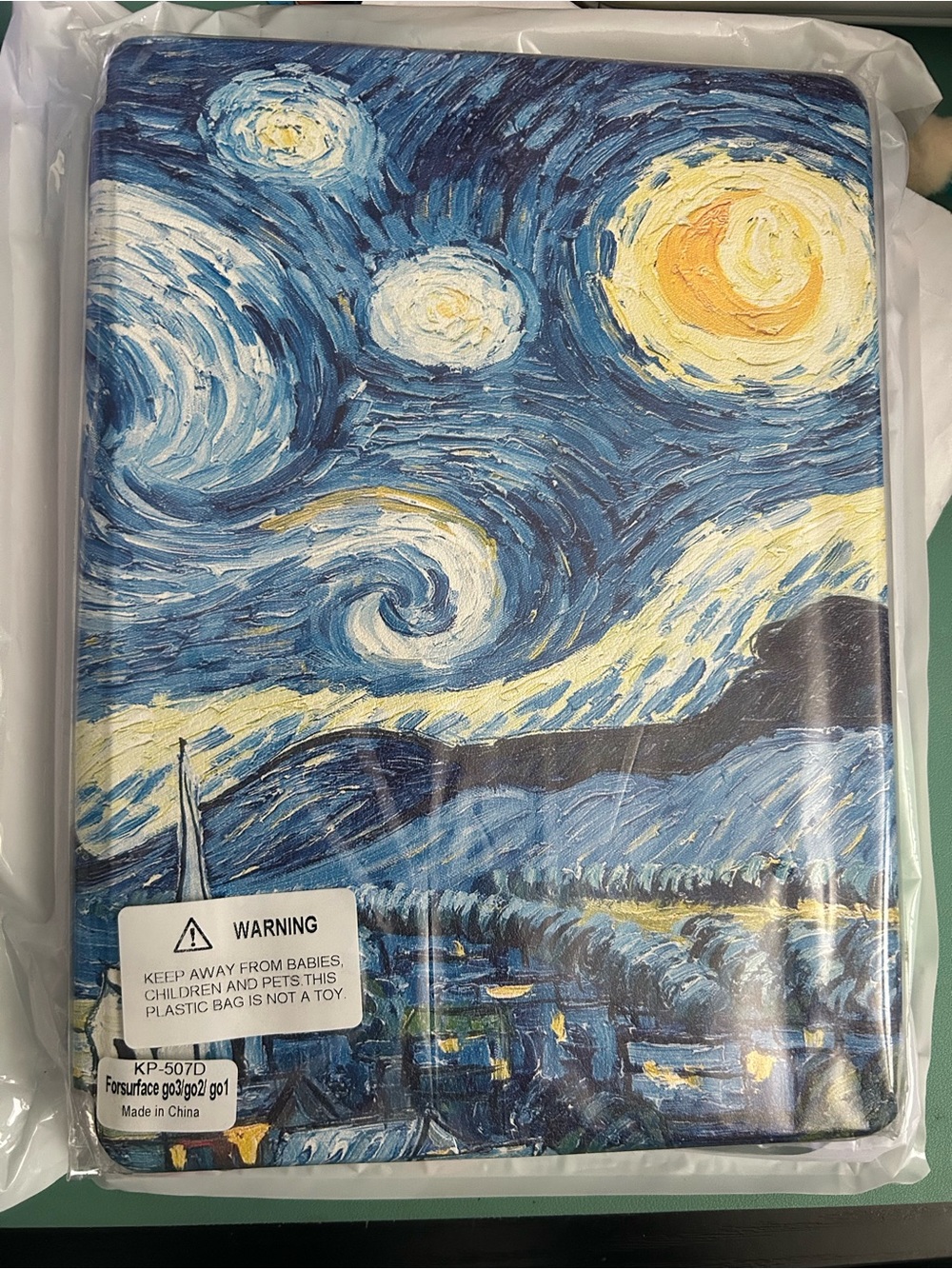 Starry Night Inspired Tablet Case - Blue & Yellow for Surface Go3/Go2/Go1